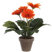 plante artificielle - gerbera orange - mica